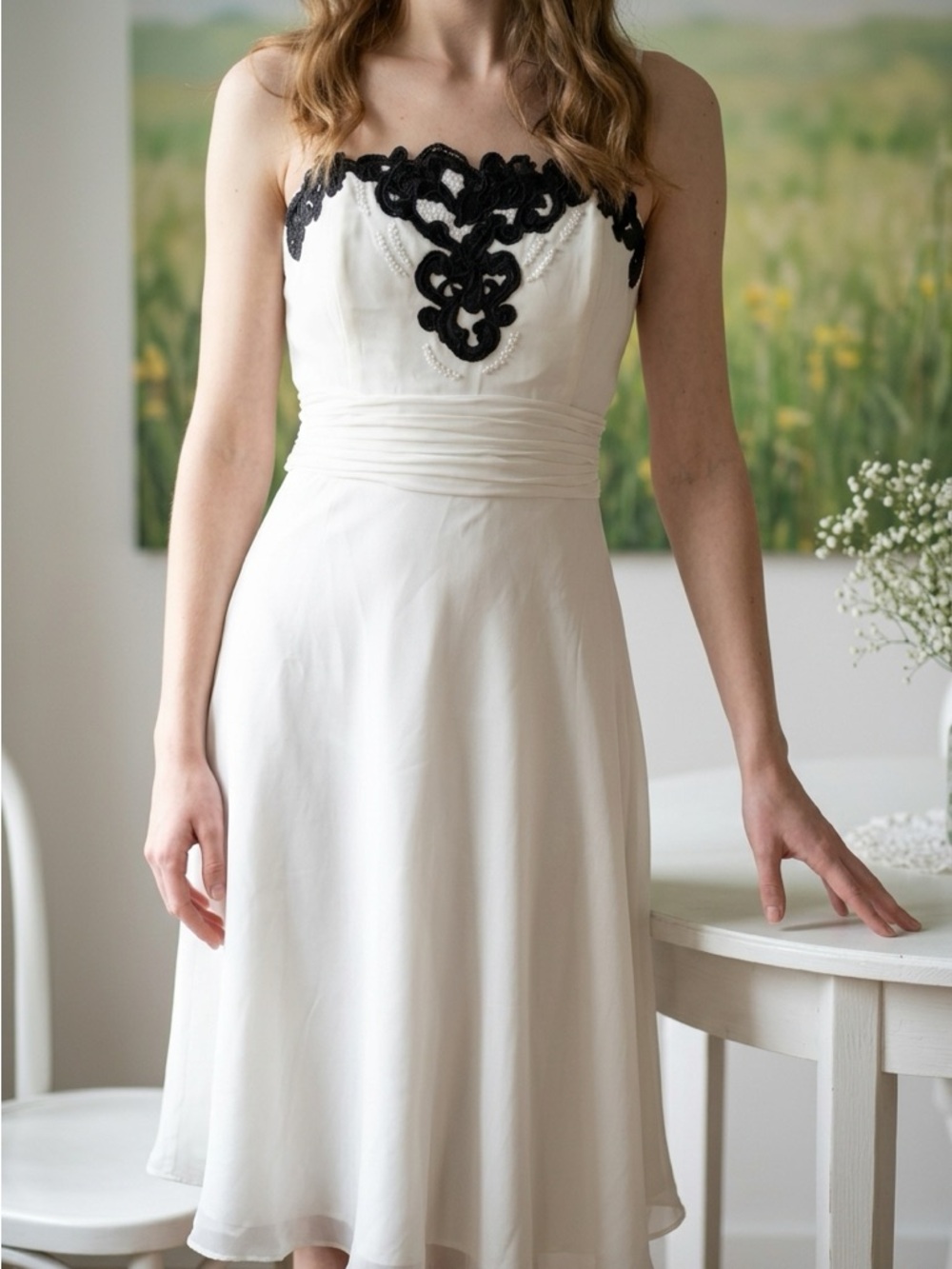 VINTAGE Y2K White House Black Market Dusk by Sheila Yen Dress